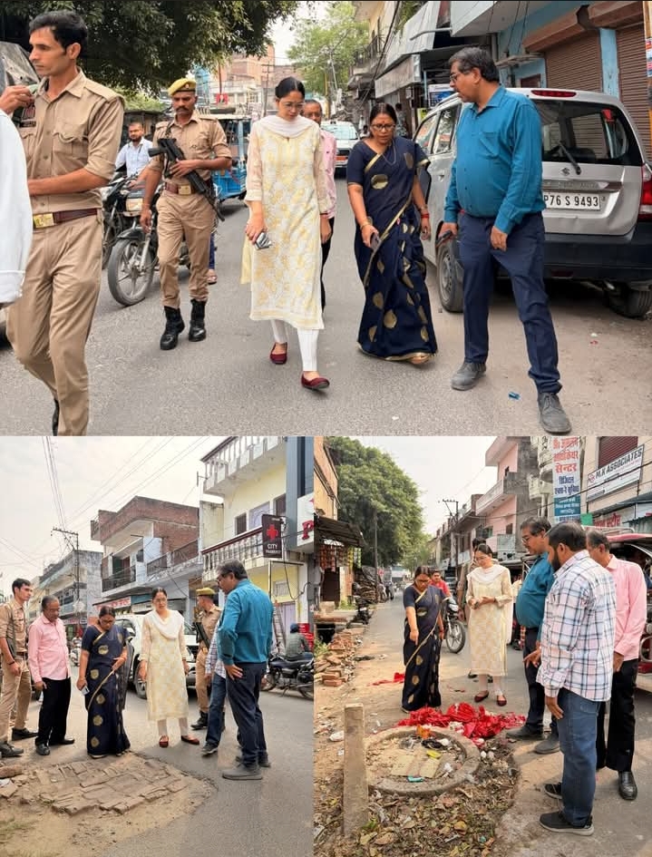 महापौर अर्चना वर्मा ने परखी सड़क निर्माण की गुणवत्ता, अधिकारियों को दिए निर्देश